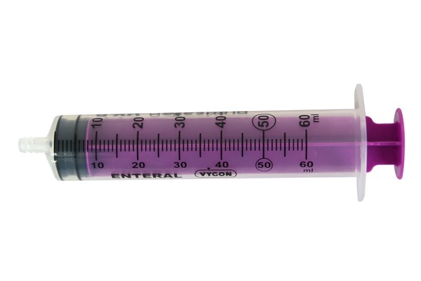 Nutrisafe 2 enteral spruta 60ml steril lila engångs Vnr 1015.604