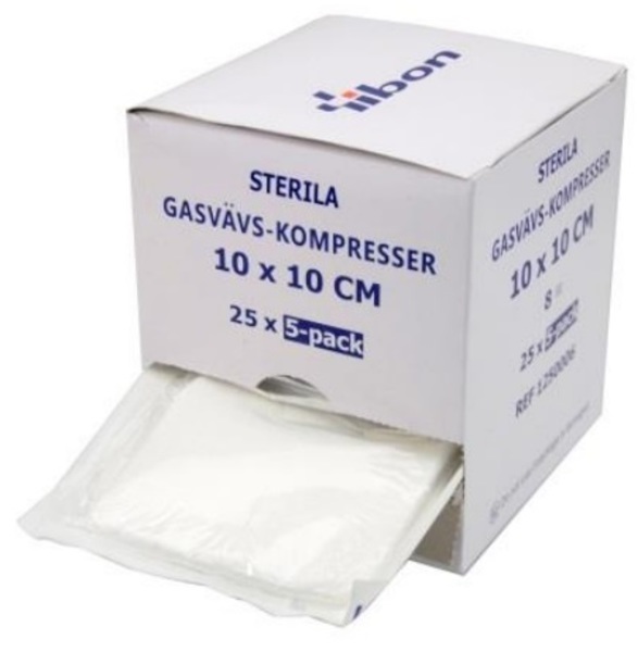 Kompress Gasväv 8l Yibon 5x5cm Steril 5-Pack