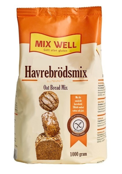 Mixwell glutenfri havrebrödsmix 1kg Vnr 213
