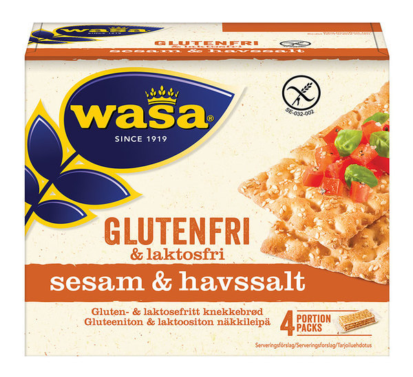 Wasa Gluten&Laktosfri Knäckebröd Sesam&Havssalt 240g Vnr 014775