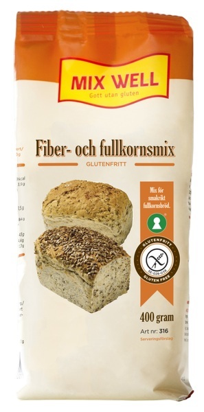 Mixwell Glutenfri Fiber och Fullkornsmix, Mjölmix 400g Vnr 691158