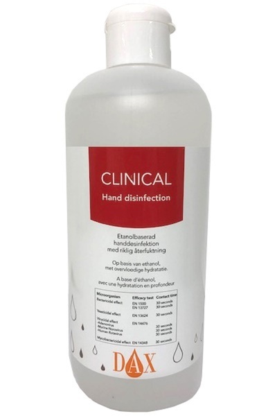 Handdesinfektion DAX Clinical 500ml utan pump. pump artikelnr: 2592205