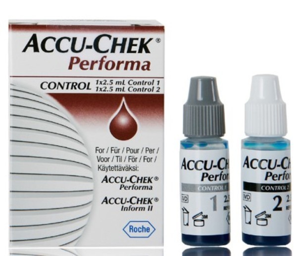 Kontroll Accu-chek inform 2 rumstemperatur 2x1ml två nivåer
