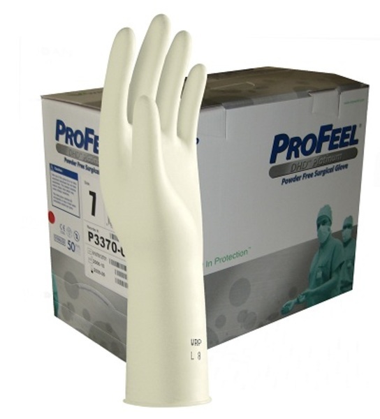 Handske op Profeel Platinum 7,5 steril latex puderfri naturvit