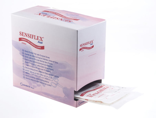 Handske op Sensiflex Plus 7,0 steril latex puderfri vit