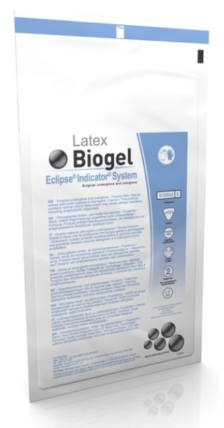 Handske op Biogel Eclipse Indic 6,5 steril latex puderfri grön/natur