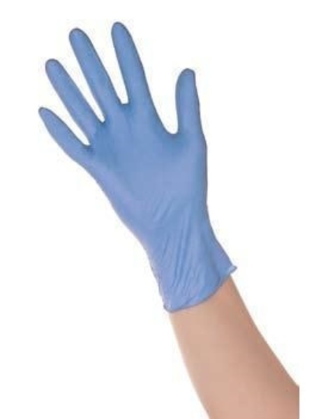 Handske undersök Klinion Ultra Safe+ L nitril puderfri blå x-lång