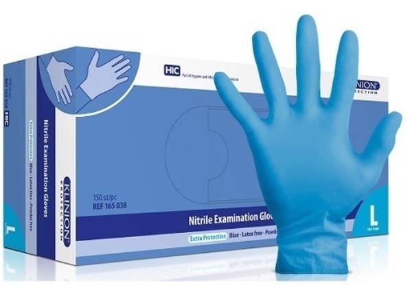 Handske undersök Klinion Ultra Safe XL nitril puderfri blå