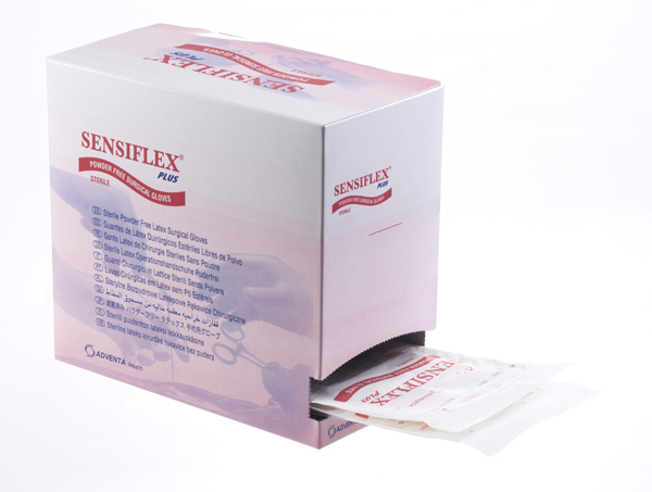 Handske op Sensiflex Plus 8,0 steril latex puderfri vit