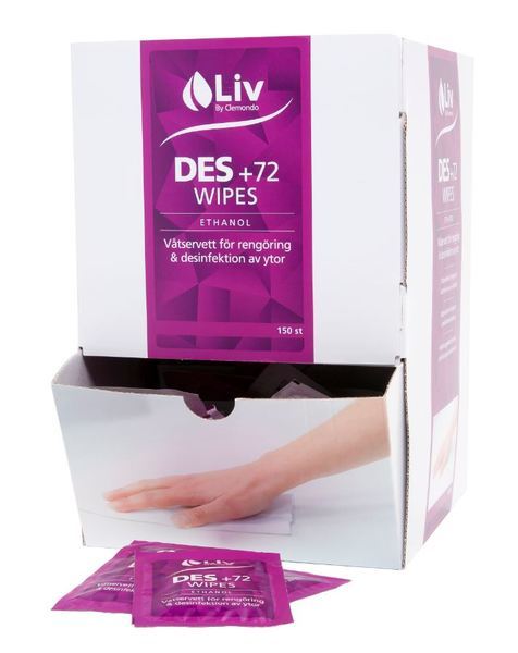 Ytdesinfektion Wipes LIV DES +72 18x21cm enstyckspackade
