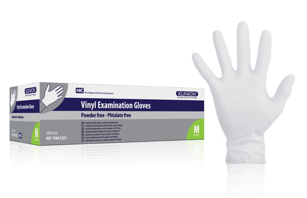 Handske undersök Klinion M vinyl puderfri ftalatfri 240mm