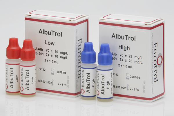 Kontroll albutrol urin albumin kontrollösning hög nivå 2x1ml