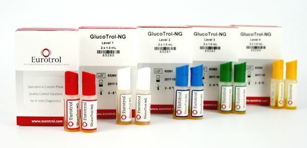 Kontroll Hemocue glucotrol ng lev 5 kylvara 2x1ml nivå ~ 25,9  mmol/l