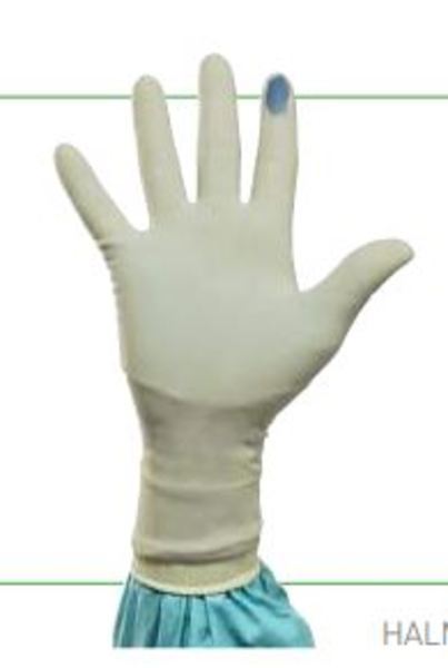 Handske op Biogel PI micr indic 6,5 steril latexfri puderfri natur/blå