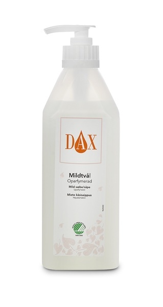 Flytande tvål DAX Mildtvål 600ml pH 8,7 oparfymerad Svanenmärkt