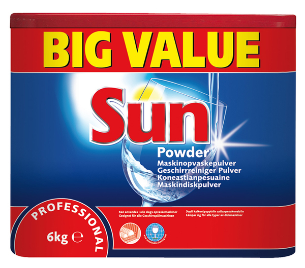 Maskindisk Sun pulver 6kg pH 11,5