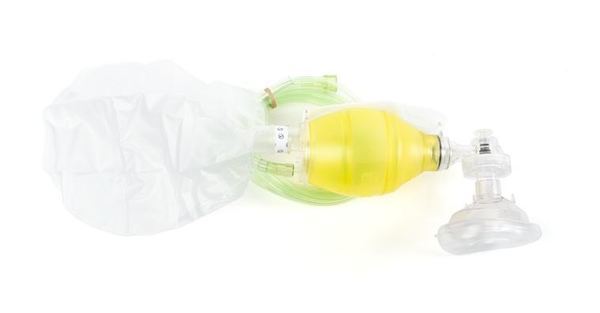 Andningsballong med mask barn 3 latexfri transparent svirvel ventil