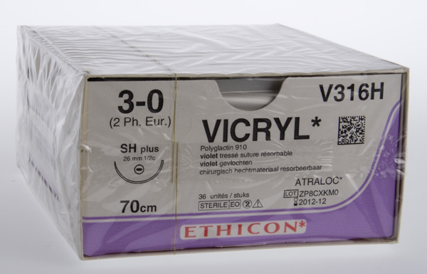 Sutur Vicryl 3-0 Sh 26mm Steril 70cm Lila 1/2 Cirk Tp