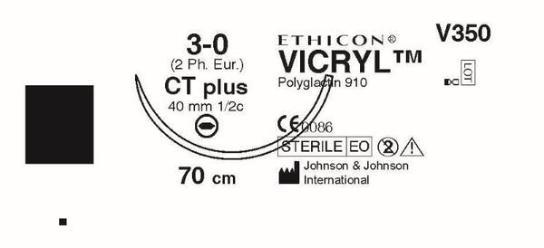 Sutur Vicryl 3-0 CT 40mm steril 70cm lila 1/2 cirk TP