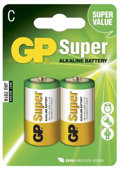 Batteri 1,5V GP Ultra LR14/C 2-pack/blister Svanenmärkt