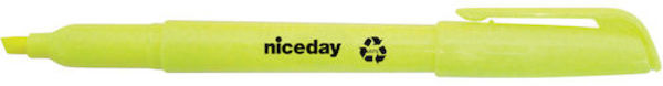 Överstrykningspenna Niceday gul miljövänlig sned spets