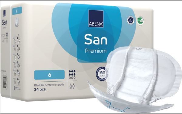 Inko skydd Abena San Premium 6. 30x63cm, ABS ISO 1600ml, Svanenmärkt