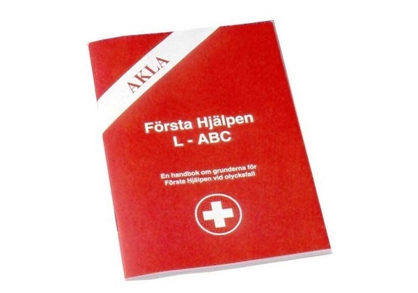 Folder L-ABC, Handbok om grunderna för Första Hjälplen vid olycksfall