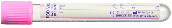 Vakuumrör vacutainer k2-edta 7/6ml rosa papper