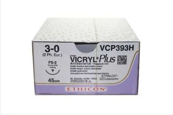 Sutur Vicryl+ 3-0 FS-2 19mm steril 45cm ofärg 3/8 cirk omv skär