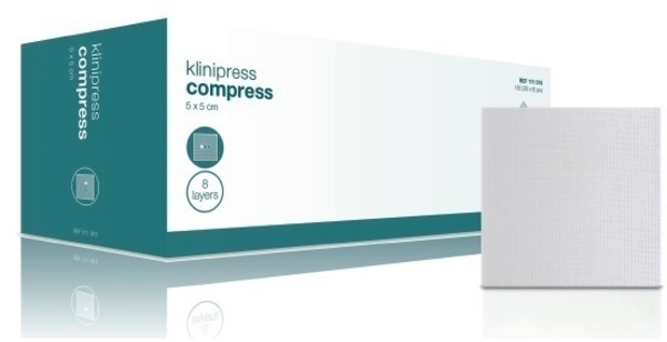 Kompress gasväv 8L Klinion 7,5x7,5c steril 2-pack