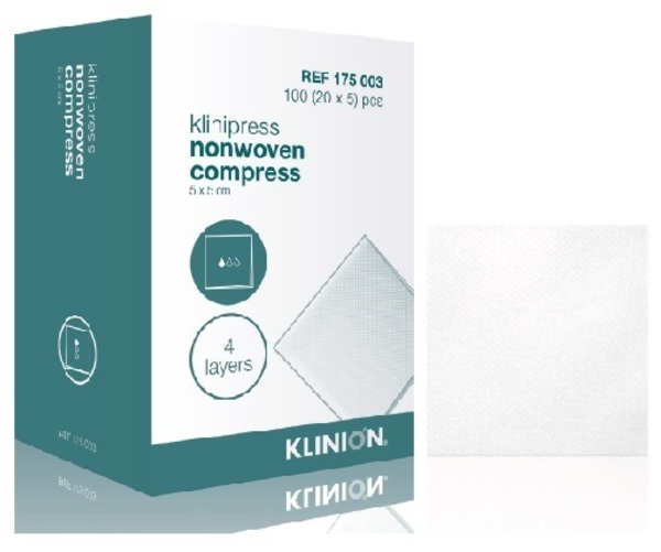 Kompress nonw 4L Klinion 7,5x7,5cm steril 5-pack