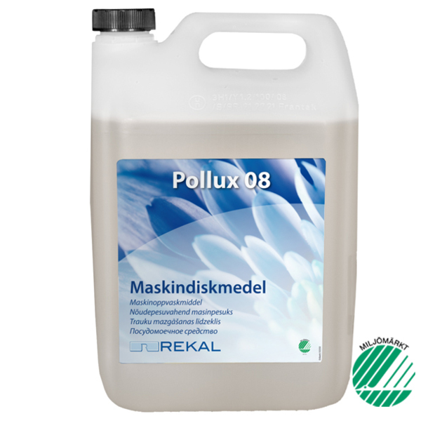 Maskindisk Pollux 08 flytande 5l pH 14 Svanenmärkt