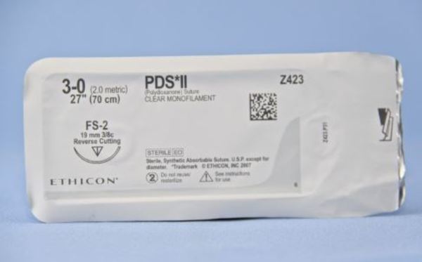 Sutur PDS II 3-0 FS-2 19mm steril 70cm ofärg 3/8 cirk omv skär