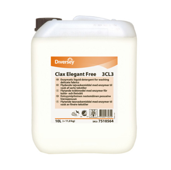 Tvättmedel Clax Elegant G free 10l oparfymerad Svanenmärkt pH 7