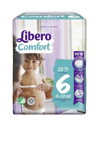 Blöja Libero Comfort 6 13-20kg. Svanenmärkt