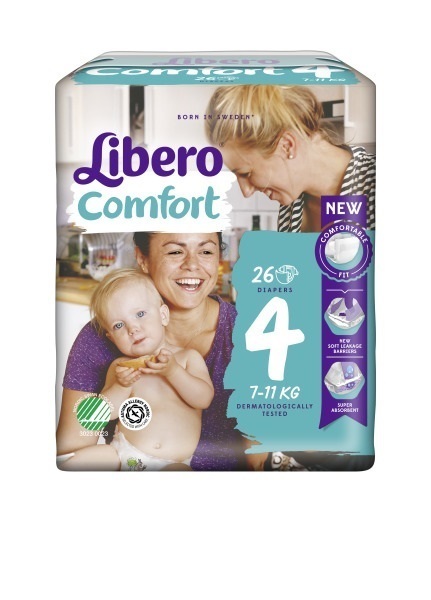 Blöja Libero Comfort 4 7-11kg. Svanenmärkt