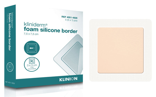 Bandasje skum Kliniderm Silicone border 7,5x7,5cm