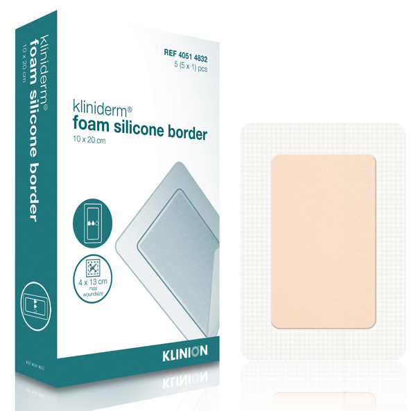 Kliniderm foam silicone border 10x20cm steril