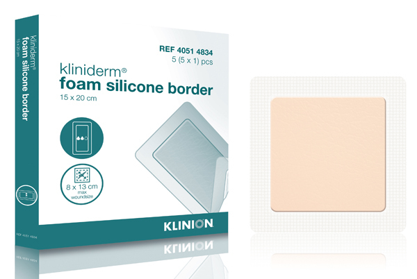 Kliniderm foam silicone border 15x20cm steril