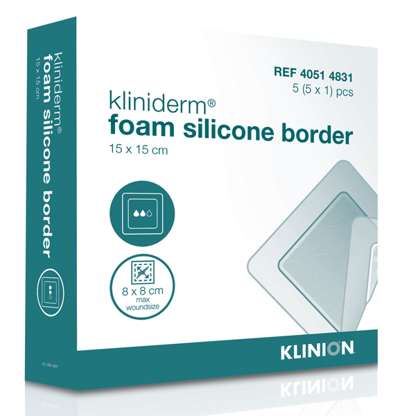 Kliniderm Foam Silicone Border 15X15Cm Steril