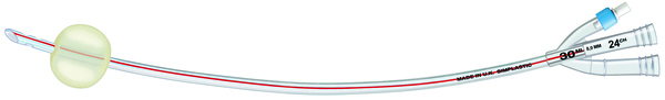 Hematurikat Teleflex 3-vägs ch24 42cm Whistle Tip, ballong 30ml, PVC