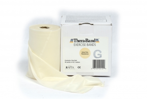 Träningsband Thera-Band 45,5m vit mycket lätt motstånd latex