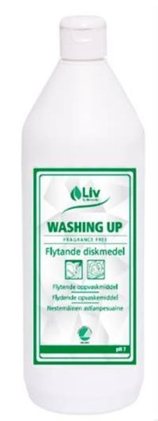 Handdiskmedel Washing Up 1l oparfymerad pH7 Svanenmärkt