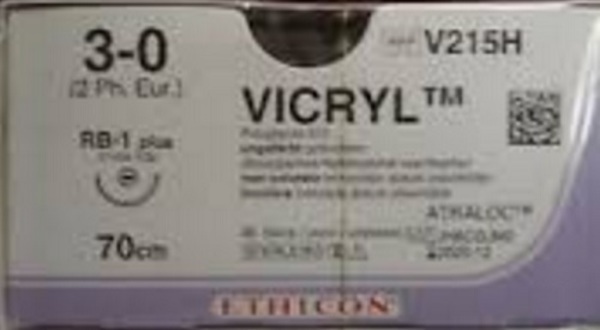 Sutur Vicryl 3-0 RB-1 17mm steril 70cm ofärgad 1/2 cirk TC