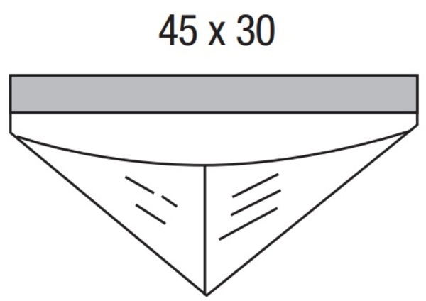 Uppsamlingspåse Steri-Drape 45x30 Steril Häftkant Transparent
