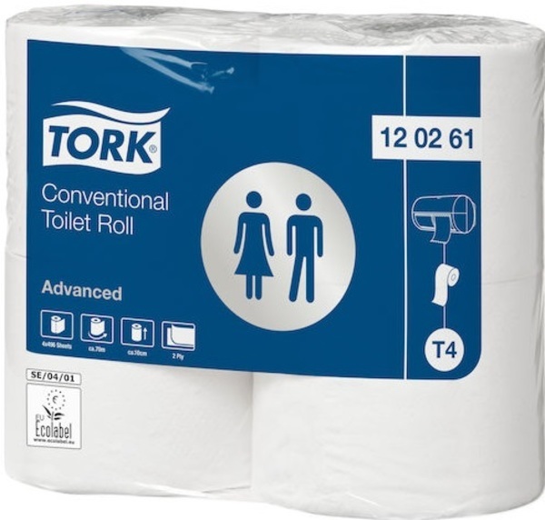 Toalettpapper Tork Advanced 2l T4 2-lag Svanenmärkt