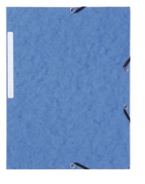 Gummibandsmapp A4 3-klaff blå kartong fsc-märkt