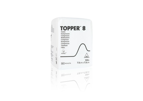 Topper 8 Nonw.Kompress 7,5x7,5cm Osteril Nonwovenkompress  4-Lager
