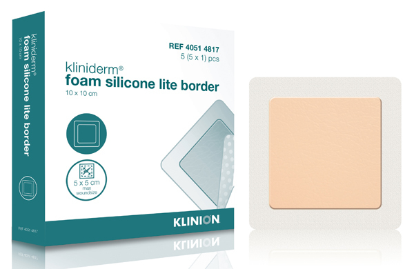 Kliniderm foam silicone border lite 10x10cm steril