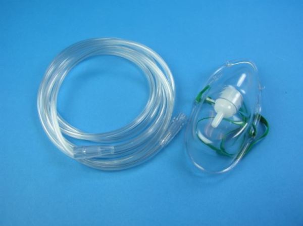 Syrgasmask Mediplast vuxen 2,1M slang PVC-fri